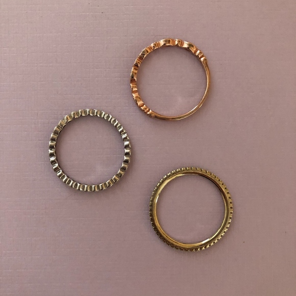 Mixed Metals Stackable Rings - Picture 2 of 4